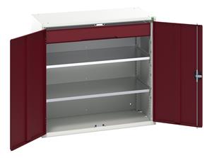 16926552.** Verso kitted cupboard with 2 shelves, 1 drawer. WxDxH: 1050x550x1000mm. RAL 7035/5010 or selected